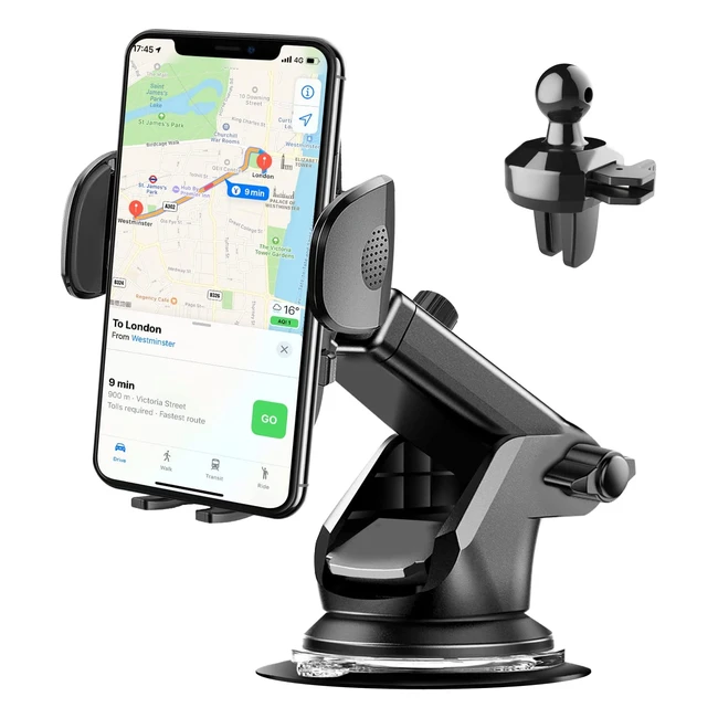 Supporto auto universale Homscam per smartphone con braccio estensibile e rotazione 360°