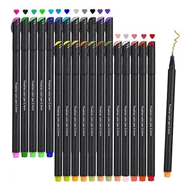 Set 24 Penne Fineliner Funnasting - Colori Assortiti per Disegno, Scrittura e Bullet Journal