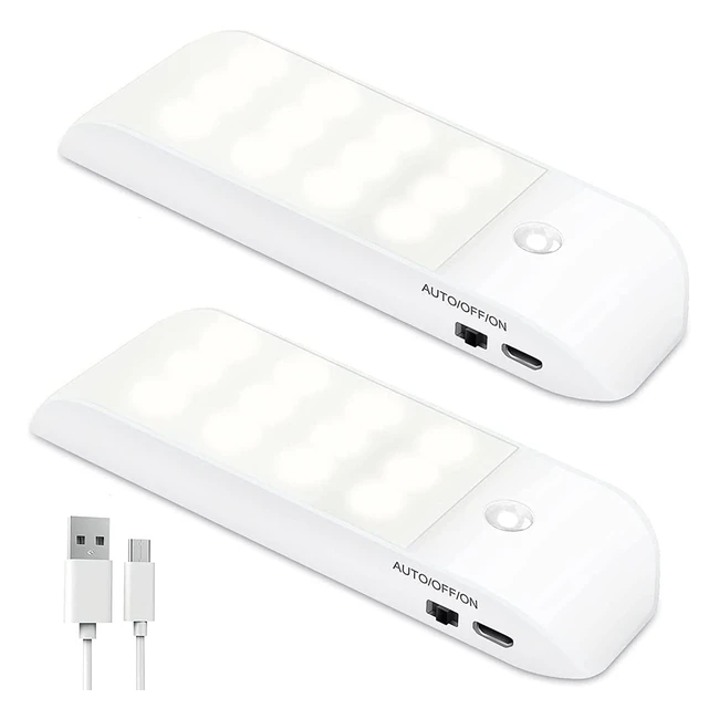 Rechargeable Motion Sensor Night Light - Chenilles Cool White - 2pcs