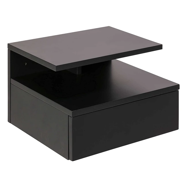 AC Design Fia Nachttisch in Dunkelgrau mit 1 Schublade - Wandmontage, minimalistisch, platzsparend (35x22,5x32cm)