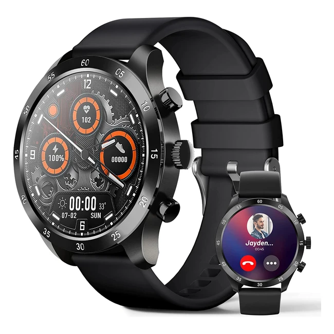 FMK Smartwatch Uomo - Fitness Tracker con Chiamata Bluetooth 132 HD - Contapassi con Notifiche Messaggi - Cardiofrequenzimetro e Monitor del Sonno per Android iPhone