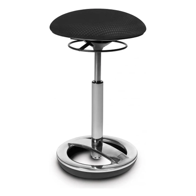 Topstar Sitness High Bob Ergonomic Standing Aid Work Stool - Aluminium Seat, Height 49-70cm, Black