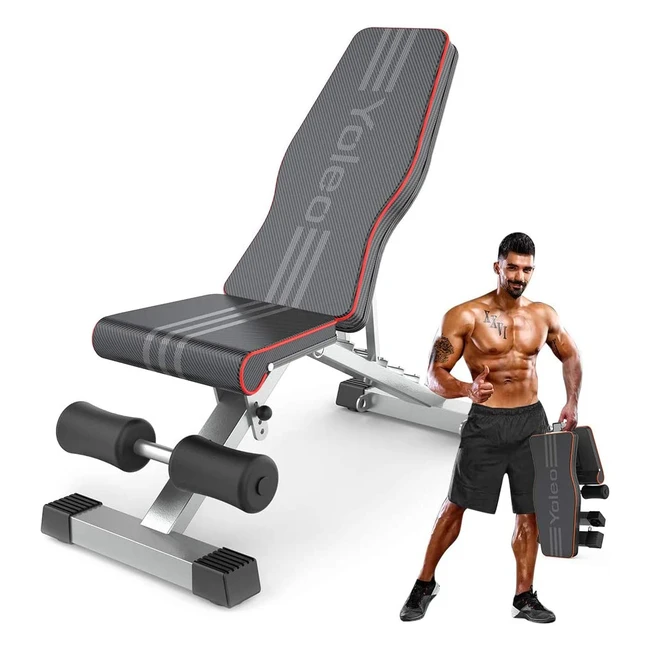 Yoleo Commercial Weight Bench 660lbs - Adjustable & Foldable Full Body Workout Bench