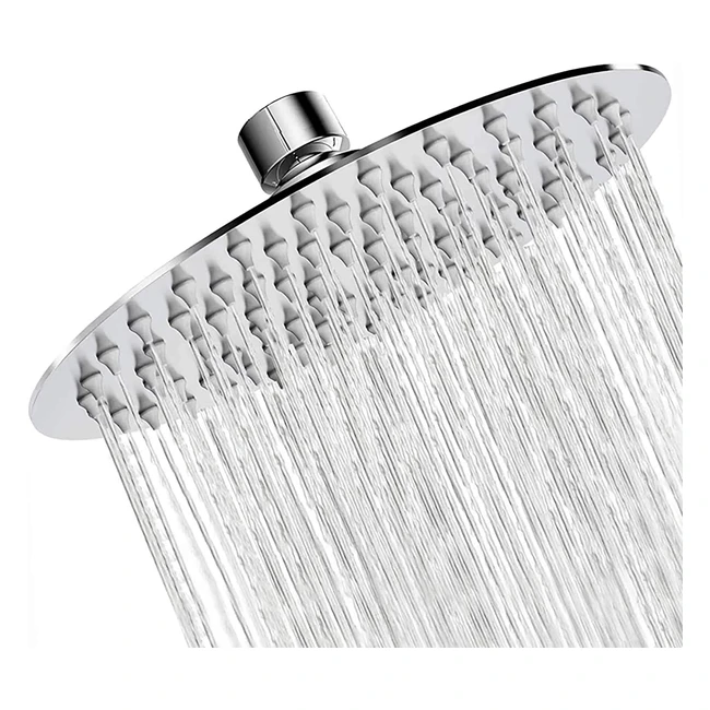 High Pressure Rain Shower Head - Woophen 10 inch 304 Stainless Steel with Mirror-Like Finish and Swivel Spray Angle