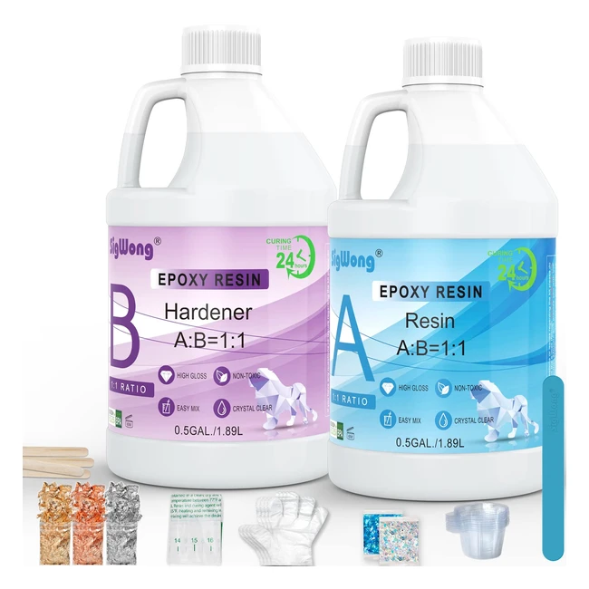 Kit résine époxy transparente 3780ml 1:1 pour artisanat et fabrication de bijoux