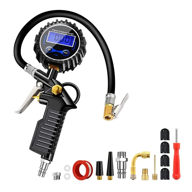 Manómetro digital para neumáticos Anykuu con alta precisión y pantalla LCD - Multiaccesorios para coche, moto, bicicleta y camión