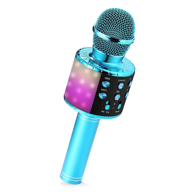 Micrófono Karaoke Bluetooth Inalámbrico para Niños - Regalo para Niñas de 3 a 10 años - Portátil con Altavoz y Efectos de Voz