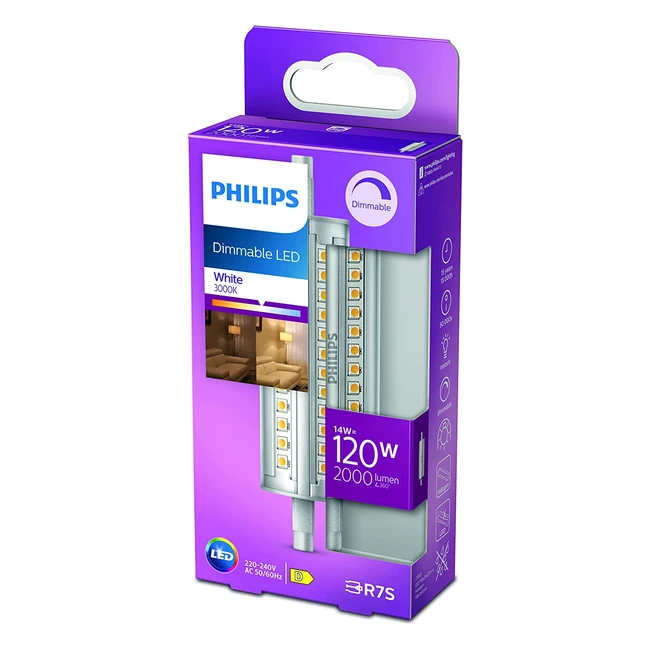 Bombilla LED Philips 120W Lineal R7S 118mm Luz Blanca Regulable - Ahorra energía y dinero