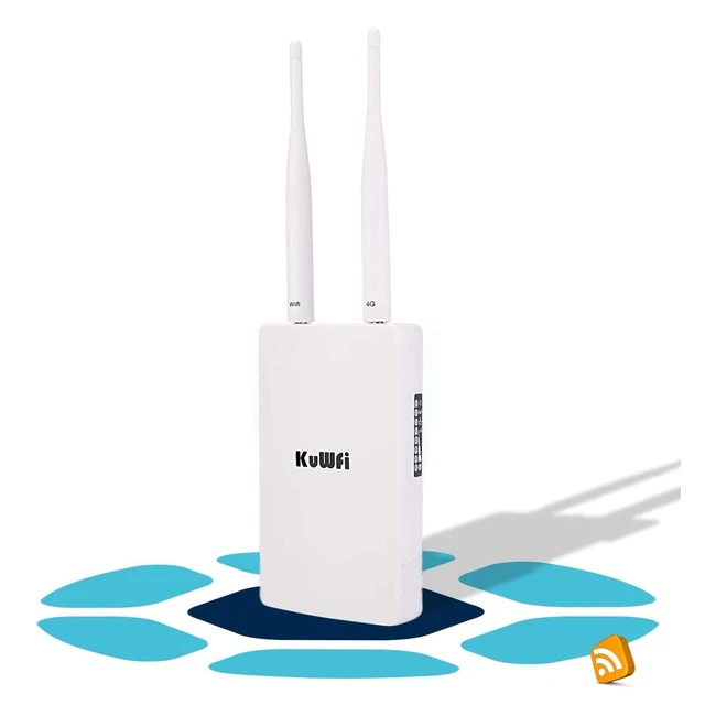 Router 4G SIM KuWFi LTE 150Mbps WiFi 300Mbps Ethernet LAN WAN con 2 antenas exteriores