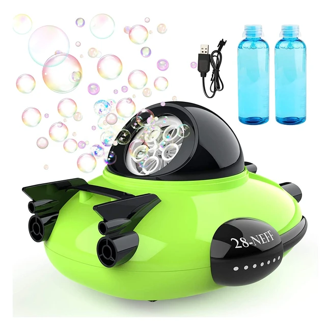 Machine à bulles extérieure pour enfant - Vaisseau spatial automatique avec 2 solutions pour bulles de savon - Cadeau anniversaire garçon/fille/ado