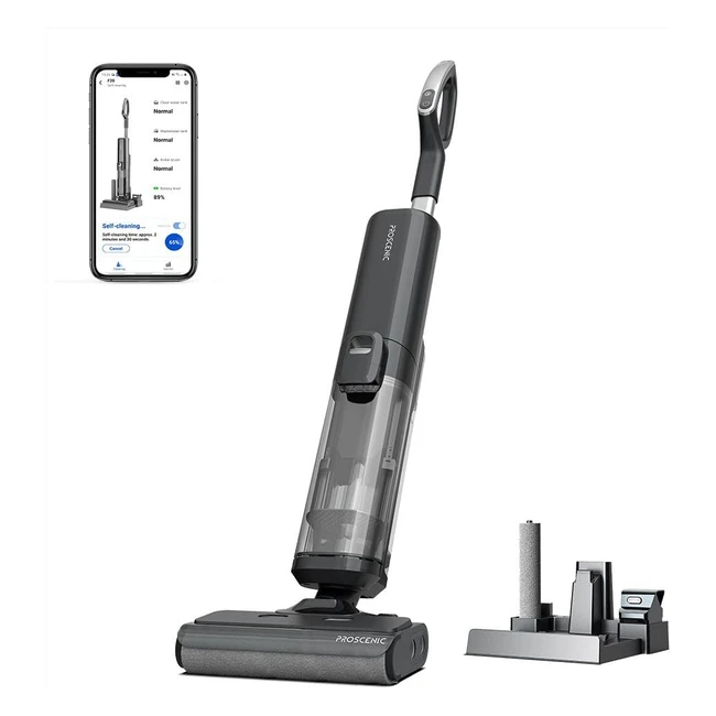 Aspirapolvere Proscenic WashVac F20 3in1 senza fili con lavapavimenti e serbatoio dell'acqua da 1L - Grigio