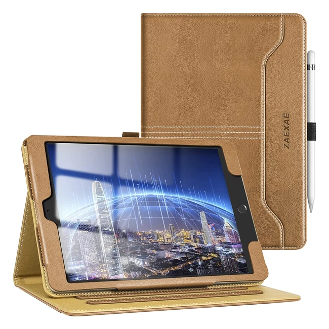 iPad 6th/5th Gen Case - Premium PU Leather Stand Folio with Apple Pencil Holder