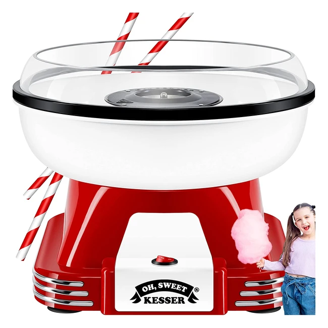 Kesser Retro Candy Floss Machine Set mit 30 Sticks und Messlffeln - 500W 22cm