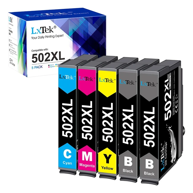 Cartouches d'encre compatibles Epson 502XL pour WF2860 et XP5100 - Paquet de 5
