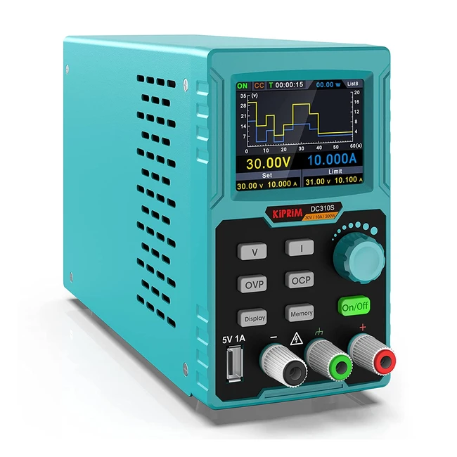 Alimentation de laboratoire 30V 10A Kiprim DC310S - Programmable, Stabilisée, Affichage LCD, Protections Multiples, Port USB