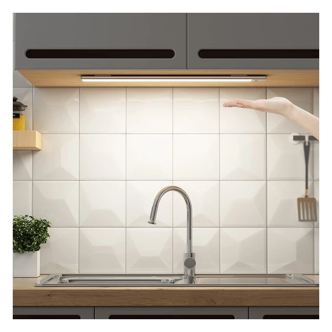 Réglette LED tactile Soaiy pour cuisine 40cm avec détecteur de main - changement de couleur et luminosité automatique