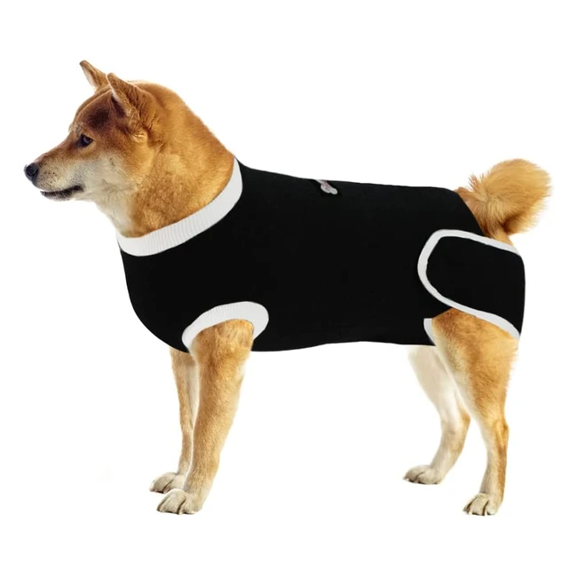 Vanansa Dog Surgical Suit - Recovery Suit for Dogs After Surgery - Alternative to E-Collar - Black XL