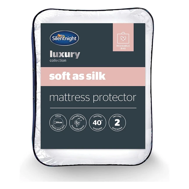 Silentnight Soft as Silk King Mattress Protector - Luxurious 30cm Fitted Cover with Hypoallergenic Fibres