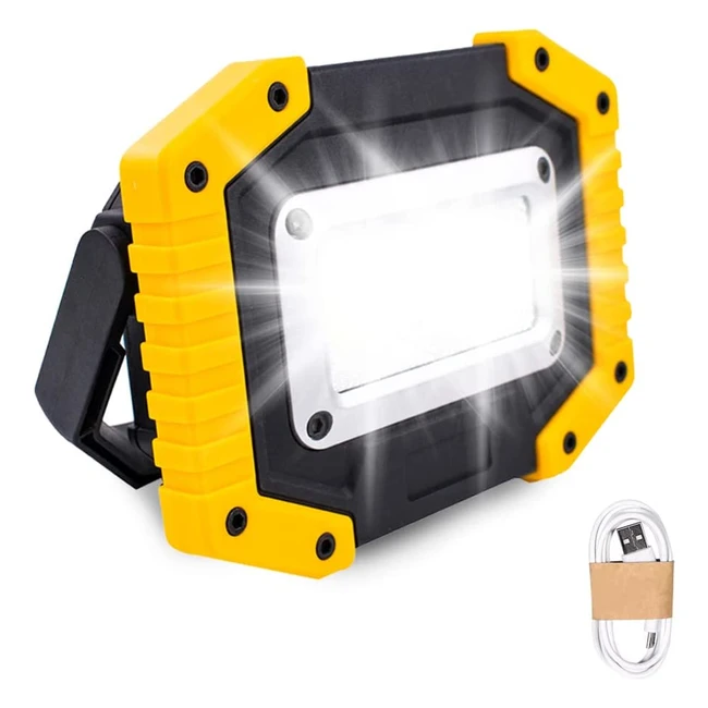 Projecteur de chantier LED rechargeable Trongle 30W avec 3 modes de camping COB floodlight
