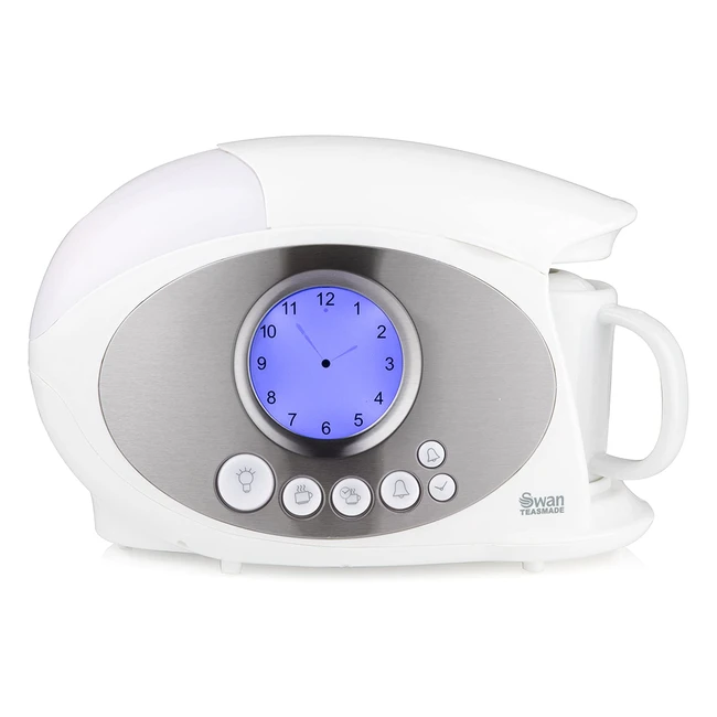 Swan STM200N Teasmade - Rapid Water Boiler with Clock and Alarm, LCD Display, Reading Light, and 600ml Tank