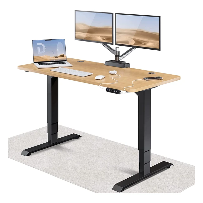 Desktronic HomePro Höhenverstellbarer Schreibtisch 140 x 70 cm - Elektrischer Schreibtisch mit leisem Dualmotor und Touchscreen-Steuerung