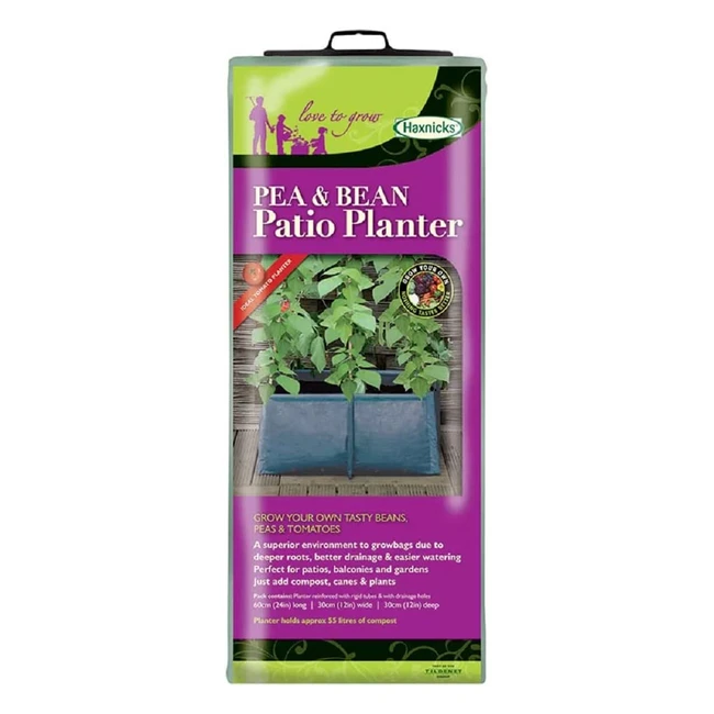 Haxnicks Pea & Bean Planter - Perfect Grow Bag for Climbing Vegetables - 60x30x30 cm - Planter260101