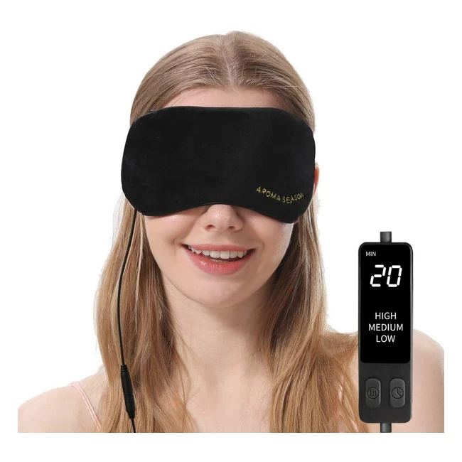 Aroma Season Heated Eye Mask for Dry Eyes and Blepharitis - Lavender Scented, 3 Temperature Settings, 3 Timer Settings