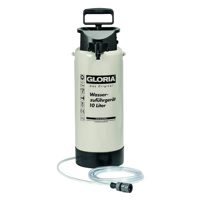 Gloria Wasserzufuhrgerät Typ 10 - 10L Plastik-Wasserdruckbehälter, 4m Schlauch mit Schnellkupplung und Wasserstopp