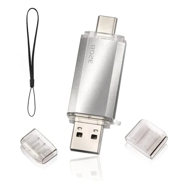 Chiavetta USB 2in1 32GB Tipo C - Pendrive 32GB USB C - OTG 2in1 - Alta Compatibilità - Xiaomi, Huawei, OnePlus - Argento