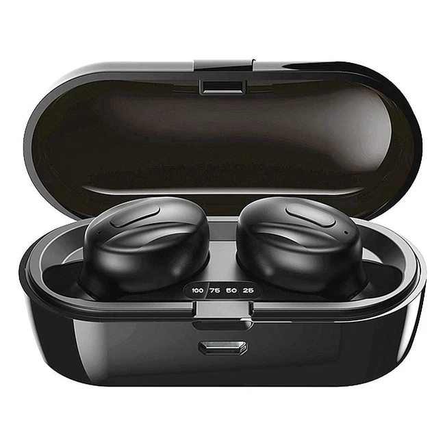 Bluetooth Kopfhörer XAWY LD4 - Wireless In-Ear Stereo Sound mit Mikrofon und tragbarem Ladekoffer für iOS Android PC
