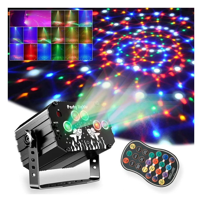 Luces de Discoteca LED RGB con Control Remoto - 61 Modos de Combinación - Ideal para Fiestas, Bodas y Karaoke