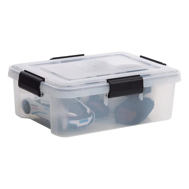 IRIS Ohyama Air Tight Storage Box with Lid - 10L BPA Free Stackable - Bedroom