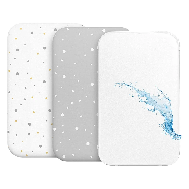 Lenzuola 3in1 per culla cododo con angoli, set da 2 + 1 coprimaterasso impermeabile 55x90 cm - Grigio