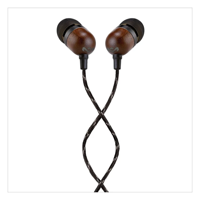 House of Marley Smile Jamaica In-Ear Headphones - Eco-Friendly, Noise-Isolating, Wired Earphones with Mic & Button Control
