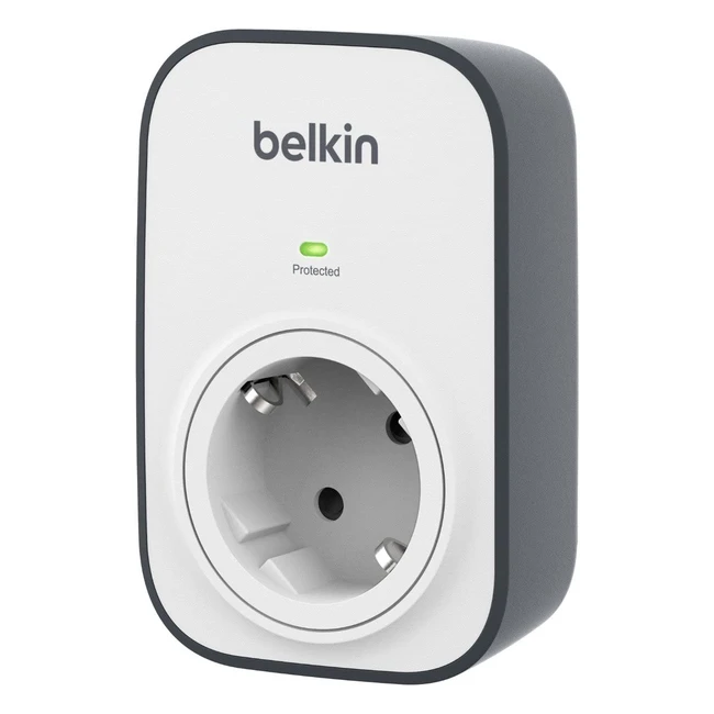 Belkin SurgeCube BSV102VF - Protección contra sobretensiones con 1 enchufe montable en la pared hasta 306 julios