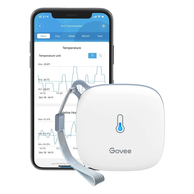 Govee WiFi Room Thermometer Hygrometer - Accurate Sensor Alerts and Data Stora