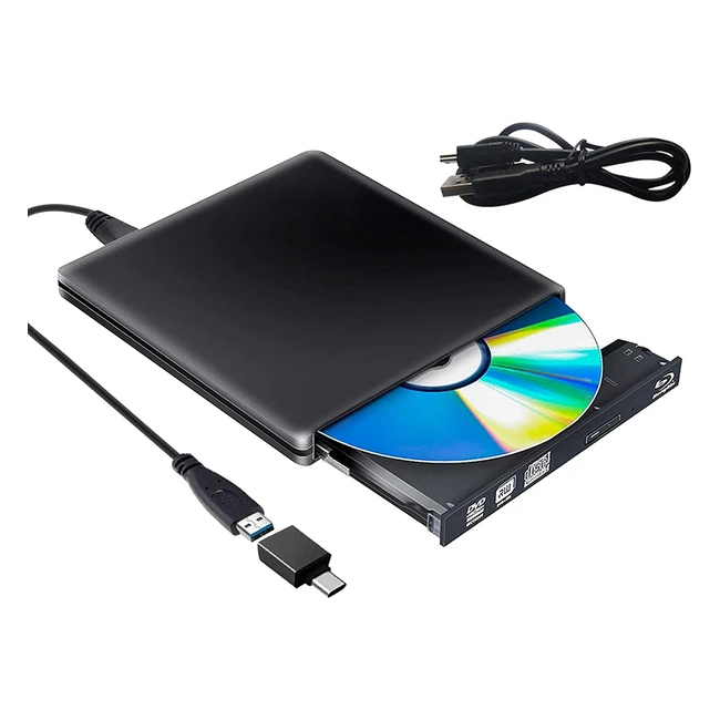 External Blu Ray DVD Drive 3DUSB 30 Burner Reader Slim BD CD DVD RW ROM for PC 