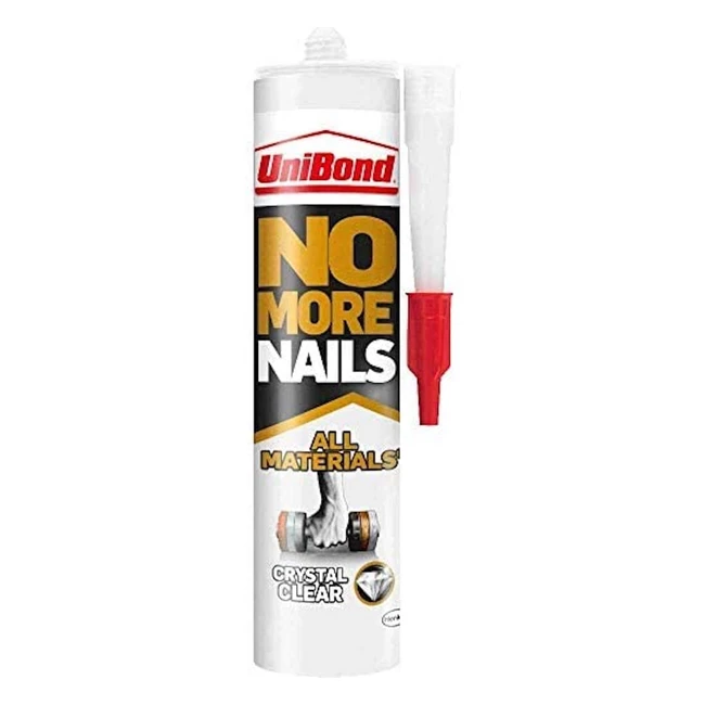 Unibond 2492492 No More Nails Crystal Clear Adhesive - High Strength, Universal Applicability, 290g Cartridge
