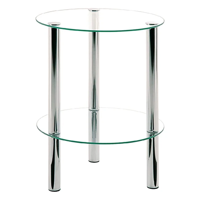 Haku Furniture 90243 End Table - Modern  Practical Chromed Steel  Tempered Gl