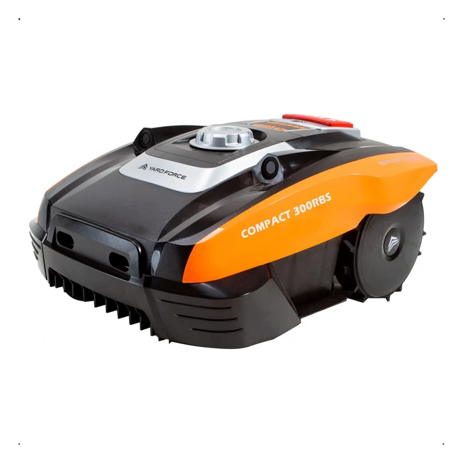 Yard Force Force Compact 300RBS Robotic Lawnmower - Bluetooth & App Control - Brushless Motor - 20V 20Ah Battery - Black/Orange