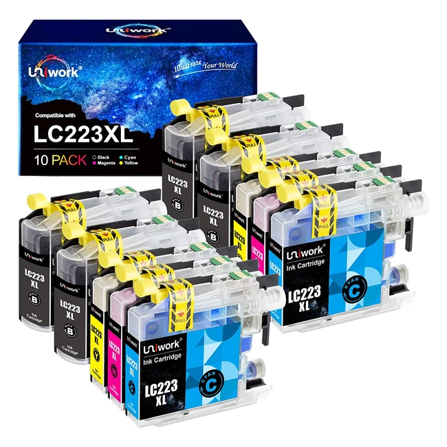 Uniwork LC223XL - Cartucce d'inchiostro compatibili per Brother LC223 - 10 pack
