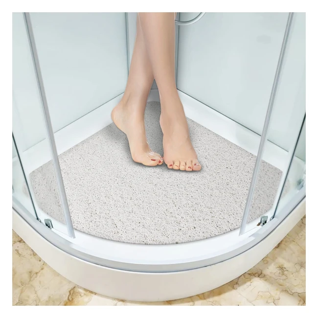 Non-Slip Corner Shower Mat for Elderly and Children - Quick Dry Anti-Mould Was