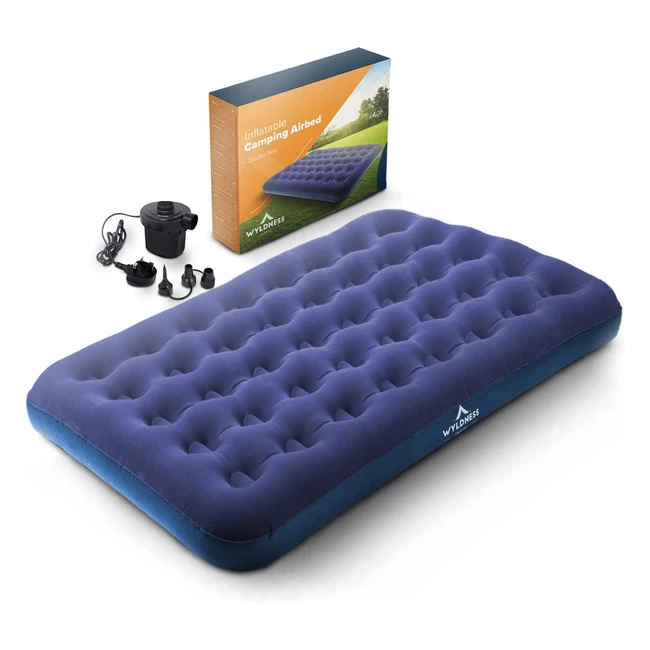 Wyldness Camping Inflatable Airbed - Quick Inflating Outdoor Mattress with Spring Support & Durable Material - Perfect for Hiking, Festivals, and More