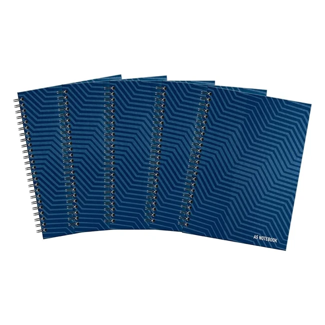 Summit A5 Hardback Notebook Ruled 160 Pages - Pack of 5 - Durable & Wirebound