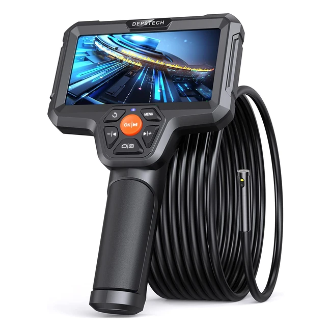 Depstech Dual Lens Inspection Camera Endoscope - HD Borescope with 5 IPS LCD Sc