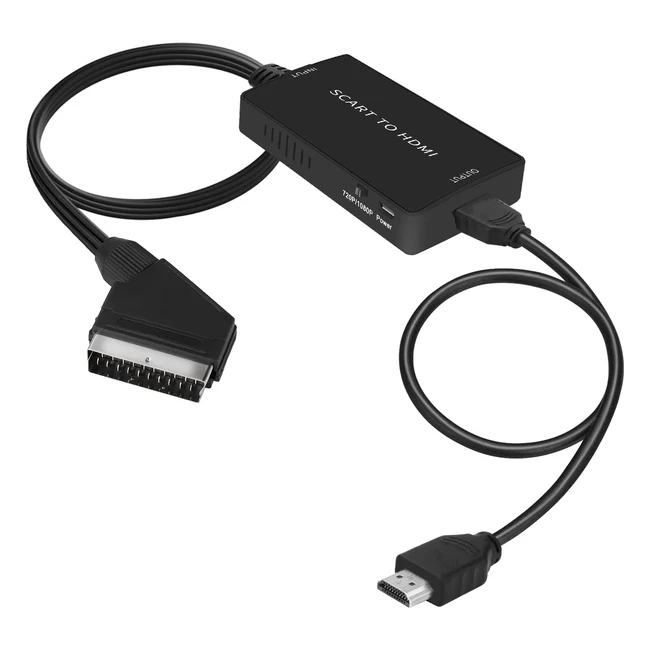 Adaptateur Pritel vers HDMI Full HD 720p1080p avec switch audio - Compatible PS3 Xbox DVD - Noir