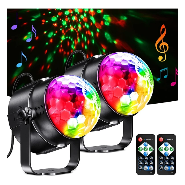 Boule Disco Yazeky 2 Pack - Lumière Soirée 7 Couleurs RGB avec Télécommande