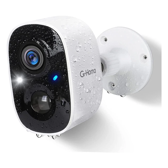 Ghoma Outdoor Security Camera - 1080p HD Color Night Vision 2-Way Audio Smart