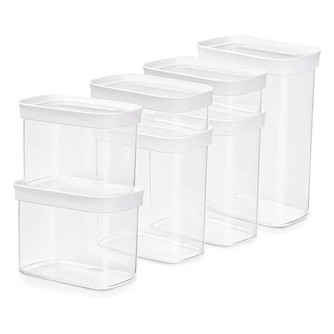 Emsa Optima 7-teiliges Trockenlagerbehälter-Set, 100% sicher, hygienisch, BPA-frei, transparentes Design
