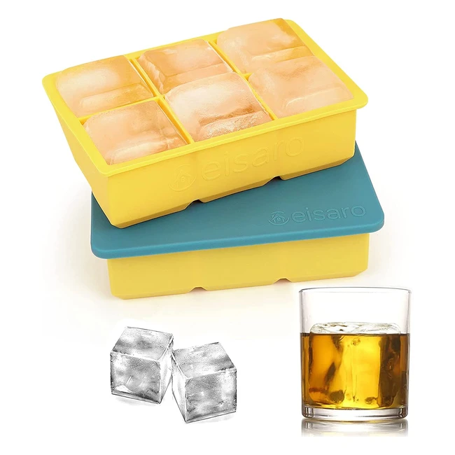 Cubiteras XXL con tapa y moldes fáciles de extraer - Sin BPA para bebidas, alimentos y cócteles